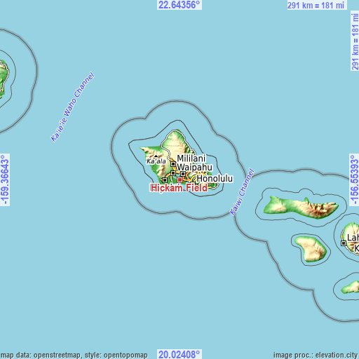 Topographic map of Hickam Field