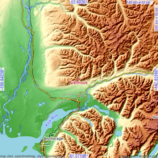 Topographic map of Fishhook