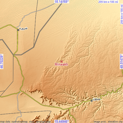 Topographic map of Minwakh