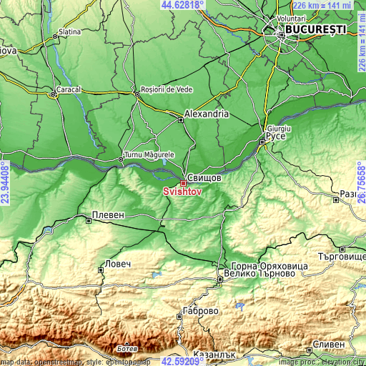 Topographic map of Svishtov