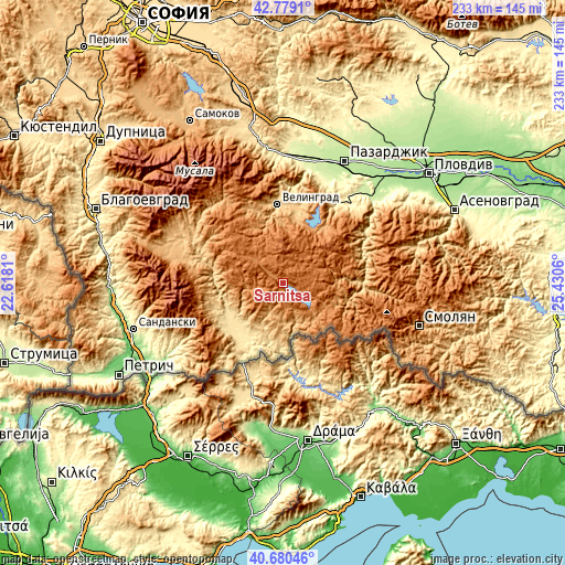 Topographic map of Sarnitsa