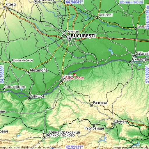 Topographic map of Slivo Pole