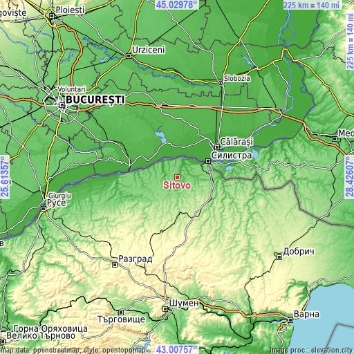 Topographic map of Sitovo