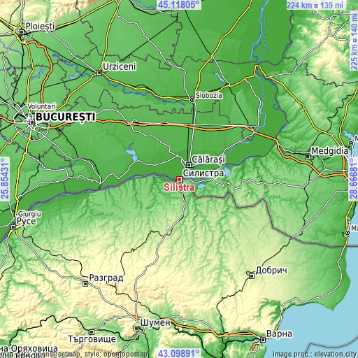 Topographic map of Silistra