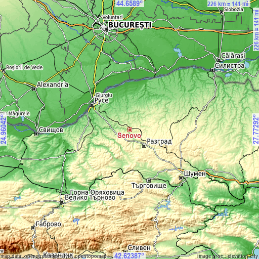 Topographic map of Senovo