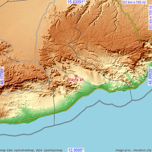 Topographic map of Mayfa‘ah