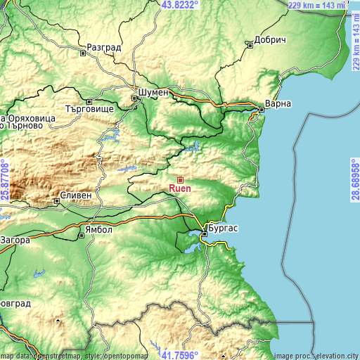 Topographic map of Ruen