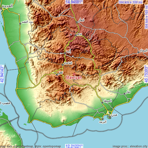 Topographic map of Māwiyah