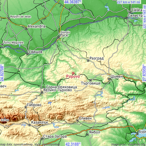 Topographic map of Popovo