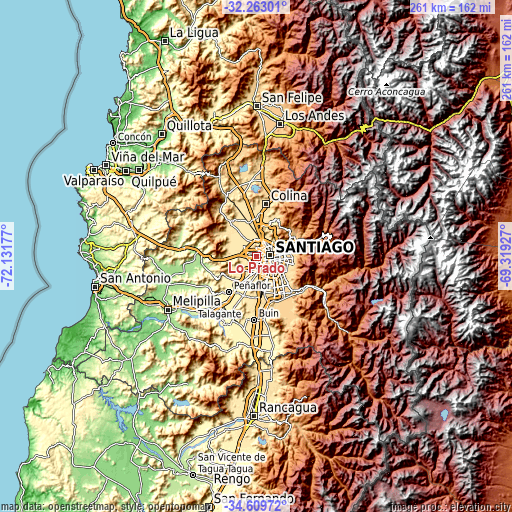 Topographic map of Lo Prado