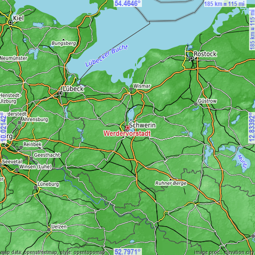 Topographic map of Werdervorstadt