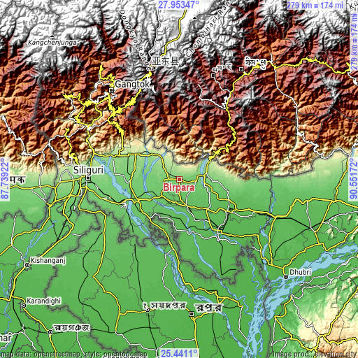 Topographic map of Birpara