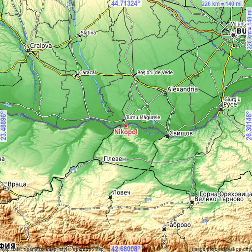 Topographic map of Nikopol