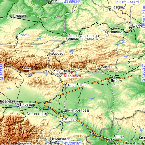 Topographic map of Nikolaevo