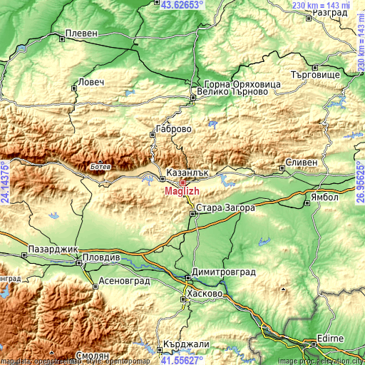 Topographic map of Maglizh