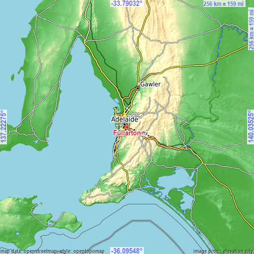 Topographic map of Fullarton