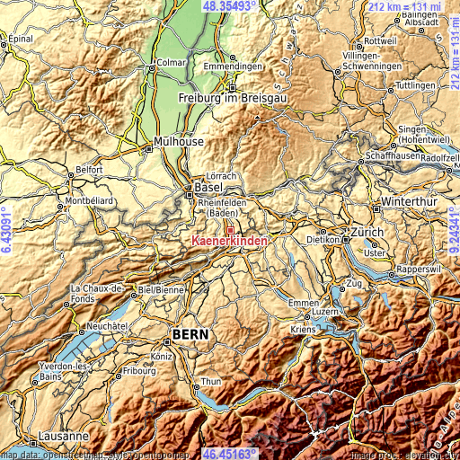 Topographic map of Känerkinden