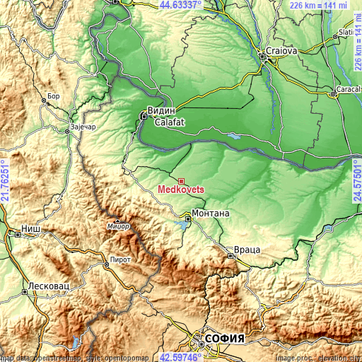 Topographic map of Medkovets