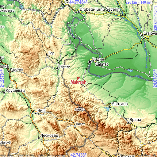 Topographic map of Makresh