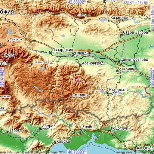 Topographic map of Laki
