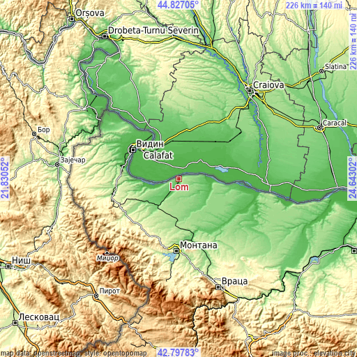 Topographic map of Lom