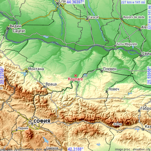 Topographic map of Koynare