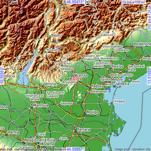 Topographic map of Lisiera