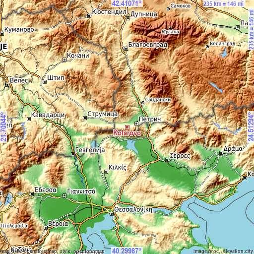 Topographic map of Kolarovo