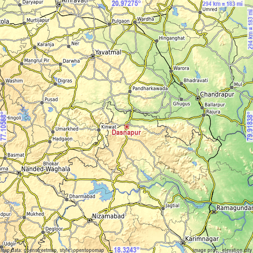 Topographic map of Dasnapur