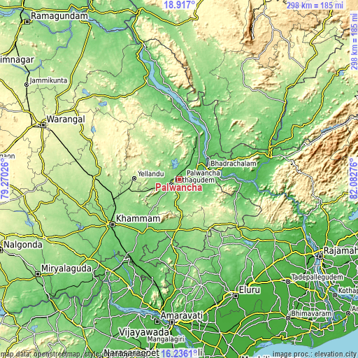 Topographic map of Palwancha