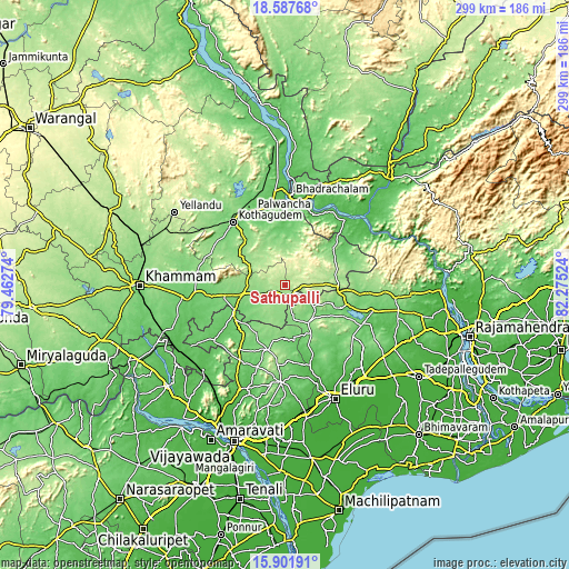 Topographic map of Sathupalli
