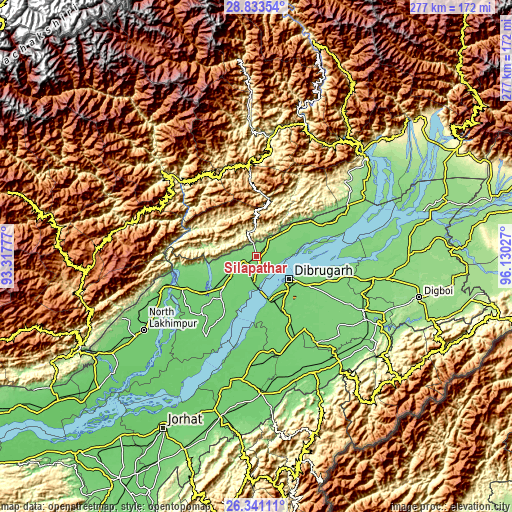 Topographic map of Silapathar