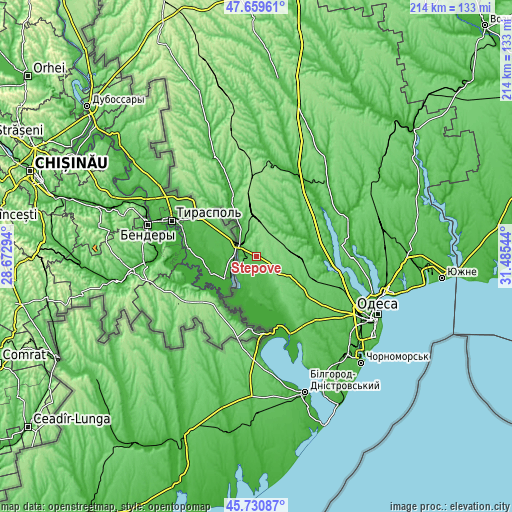 Topographic map of Stepove