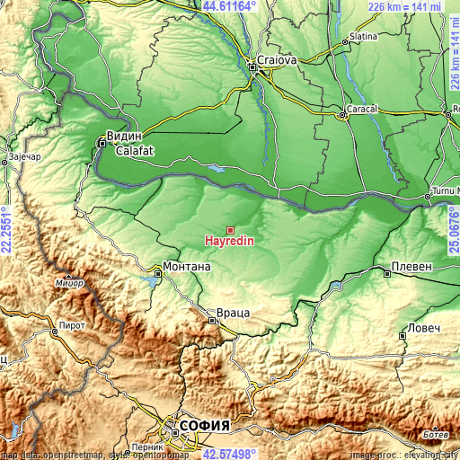 Topographic map of Hayredin