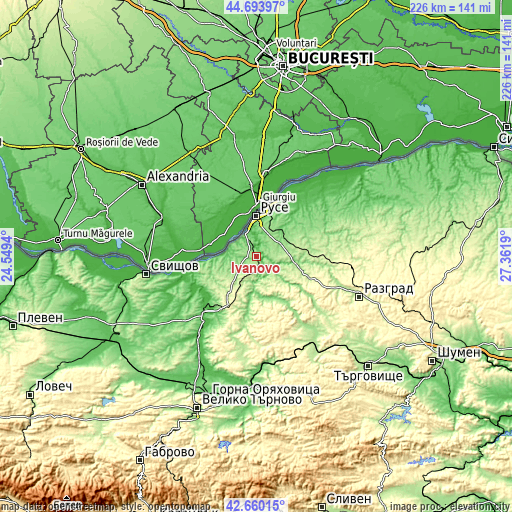 Topographic map of Ivanovo