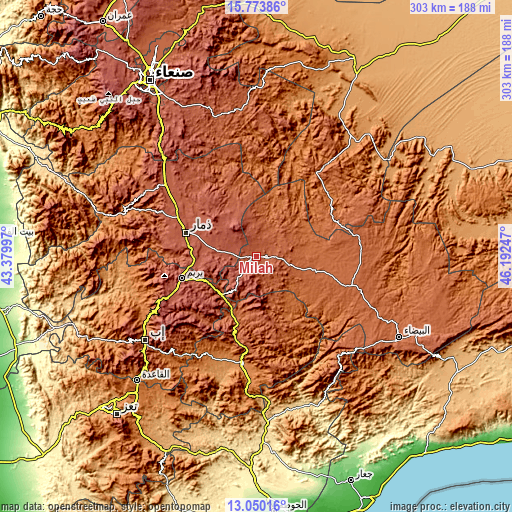 Topographic map of Milāḩ