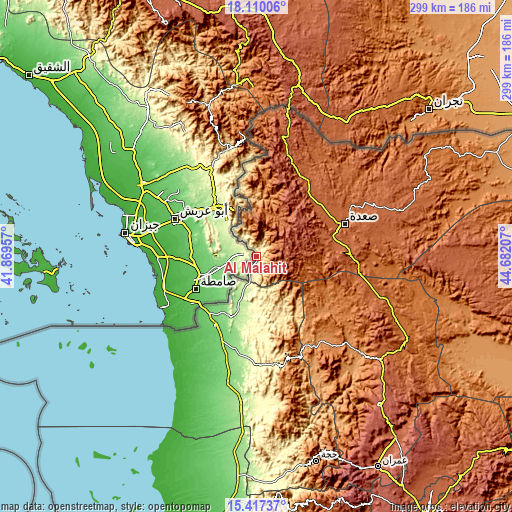 Topographic map of Al Malāḩīţ