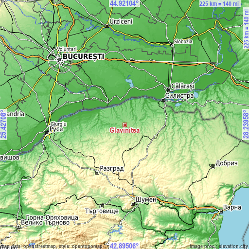 Topographic map of Glavinitsa