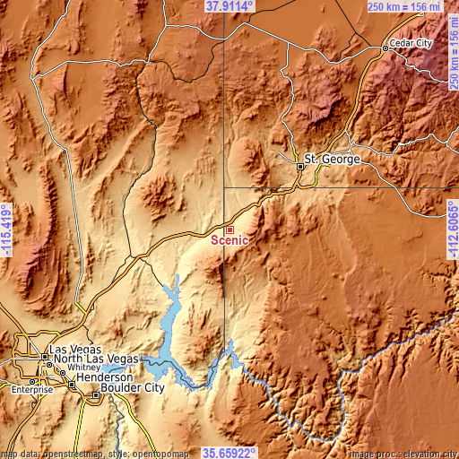 Topographic map of Scenic