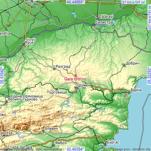 Topographic map of Gara Hitrino