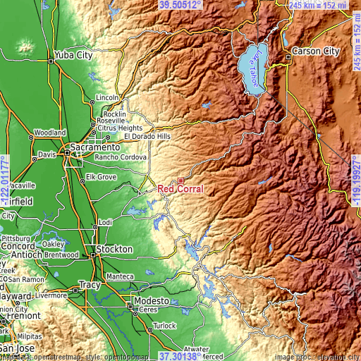 Topographic map of Red Corral