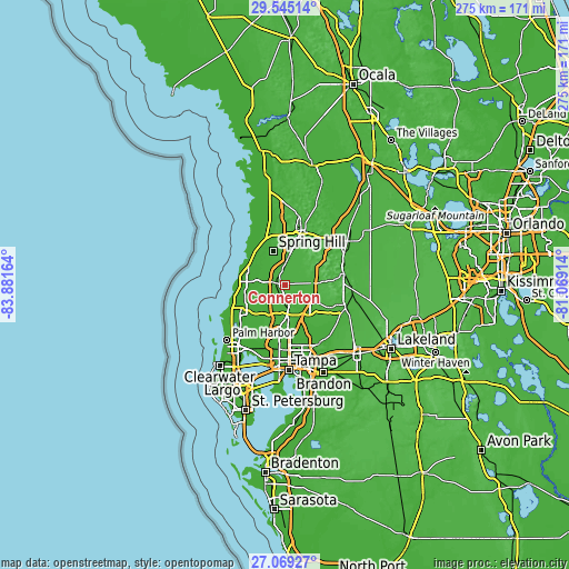 Topographic map of Connerton