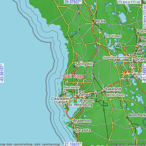 Topographic map of Quail Ridge