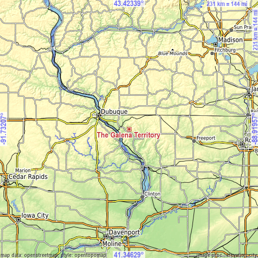 Topographic map of The Galena Territory