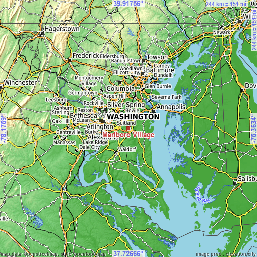 Topographic map of Marlboro Village