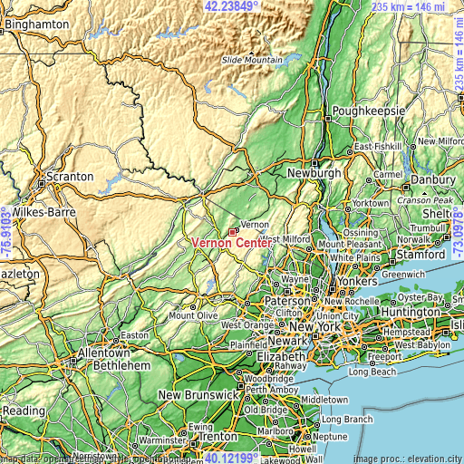 Topographic map of Vernon Center