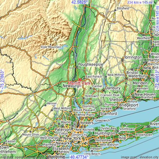 Topographic map of Merritt Park