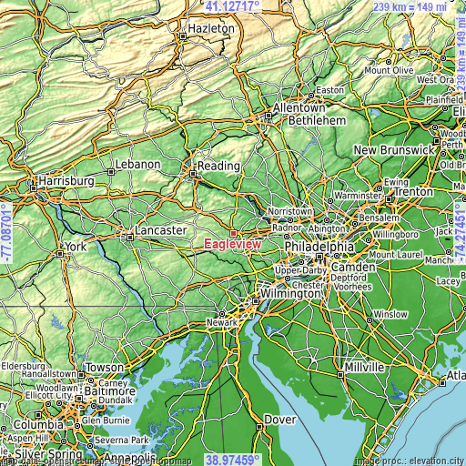 Topographic map of Eagleview