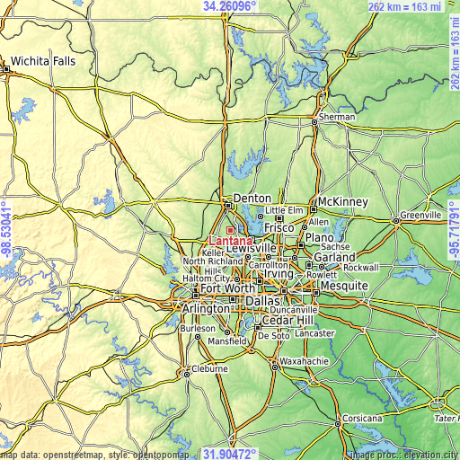 Topographic map of Lantana