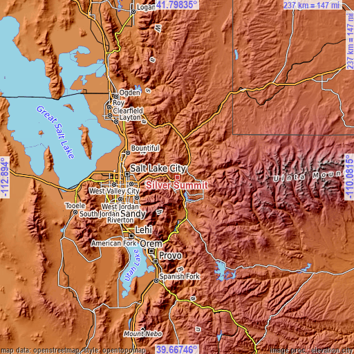 Topographic map of Silver Summit